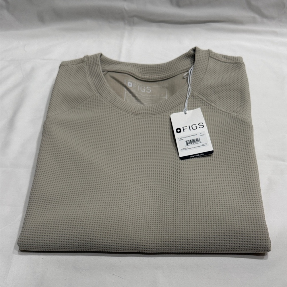 Figs Gray Waffle Longsleeve Underscrub Top